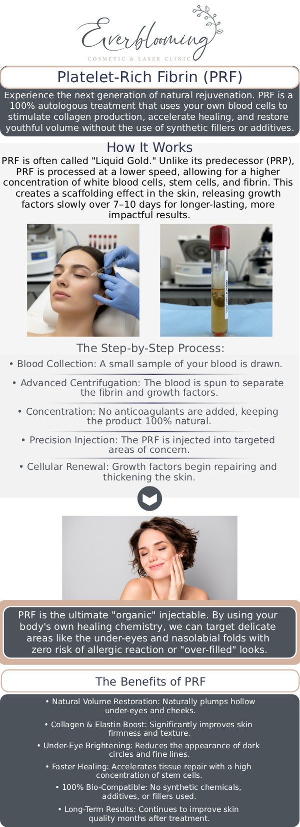 Common questions asked by clients: What is PRF therapy? How does PRF differ from PRP? What are the benefits of PRF? Are there side effects with PRF therapy? What conditions does Everblooming Clinic treat with PRF therapy? For more information, contact us or request an appointment online. We are conveniently located at 1885 Glenanna Rd Unit # 110, Pickering, ON L1V 6R6. Common questions asked by clients: What is PRF therapy? How does PRF differ from PRP? What are the benefits of PRF? Are there side effects with PRF therapy? What conditions does Everblooming Clinic treat with PRF therapy? For more information, contact us or request an appointment online. We are conveniently located at 1885 Glenanna Rd Unit # 110, Pickering, ON L1V 6R6.